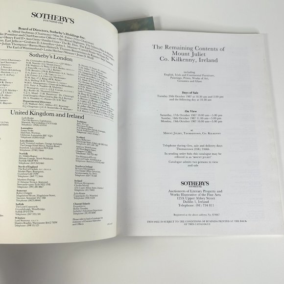 Sothebys Catalogs Mount Juliet Co. Kilkenny 1987 Old Masters Paintings 1985 2 - Picture 6 of 13